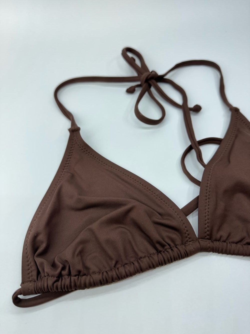 Skims Recycled Swim Triangle Top NWT Cocoa Large - Picture 2 of 7